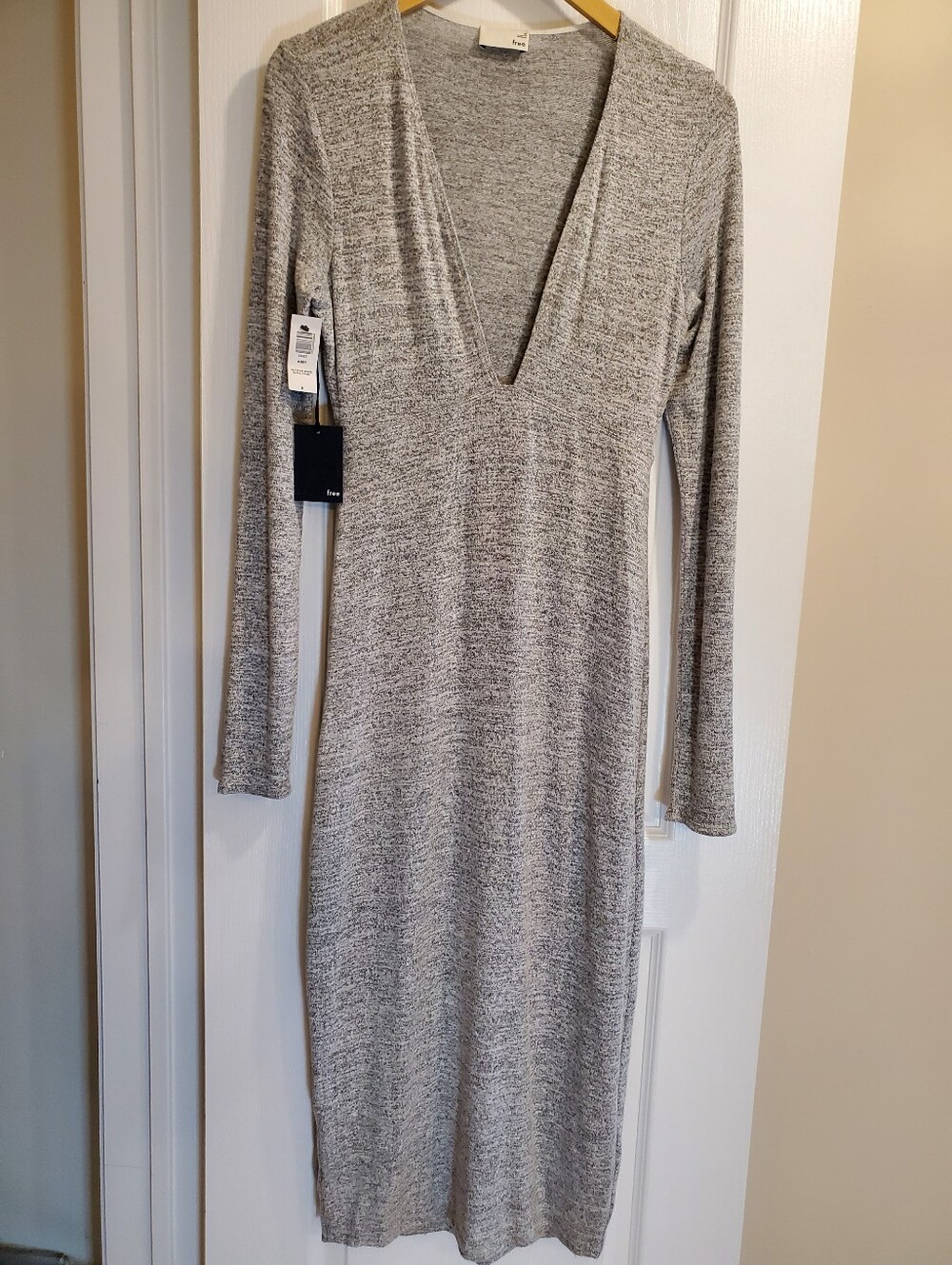 Wilfred Gray Long Sleeve V-Neck Dress